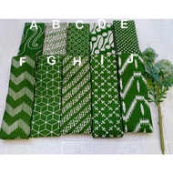 HIJAU Green Color Stamped Sogan Batik Fabric/Fine Prima Batik Fabric/Color Batik Fabric/Fabric