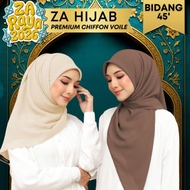 ZOE ARISAH QASDINA TUDUNG BAWAL CHIFFON 2026 VOILE BIDANG 45 Bawal Plain Square Hijab Ironless Flowy