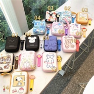 Power Bank Storage Bags Cartoon Coin Purse Key Wallet PU Leather Cute Earphones Organizer Bag Charger USB Cable Case