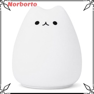 NORBORTO Night Lamp, Cat 7 Colors LED Night Light, Multicolor Breathing Mode Tap Control Battery Pow