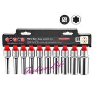 [Fashion Life] 10pc-4 Points E-Shaped Star-Shaped Long Socket Set/Star-Shaped Socket/E-Shaped Socket
