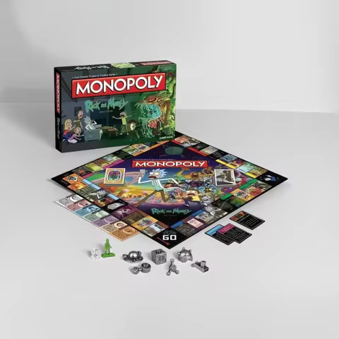 Hasbro Gaming Monopoly: Rick and Morty Edition Board Game | Cartoon Network Game for Families, Inclu