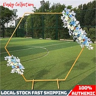 Metal Wedding Arch Golden Hexagon Balloon Arch Flower Rack 2M Metal Balloon Arch Kit Wedding Arch