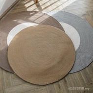 Round Carpet Children's Room Straw Carpet Living Room Floor Mat Bedroom Round Jute Carpet Cotton Thr