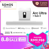 9.1.4 Sonos Arc Ultra Soundbar w Sonos Sub 4 - Dolby Atmos Wireless Smart Home Theater System w Subw