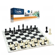 Best Value Tournament Chess Set - Filled Chess Pieces and Black Roll-Up Vinyl Chess Board