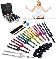 Colored Tuning Forks Set, Unweighted Chakra Tuning Fork for Healing, 10PCS Tuning Forks Set, Include