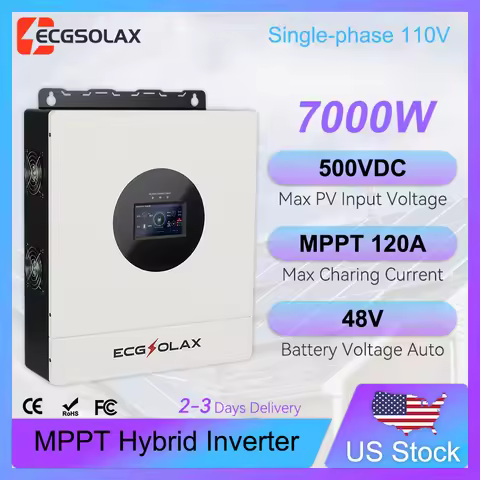ECGSOLAX 7KW Hybrid Solar Inverter 48V 110V Single-phase inverter With MPPT 120A Solar Charger Max P
