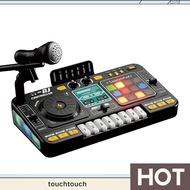 Kids DJ Board Electronic Table Musical Toy with LED Lights Sound Effects Microphone Piano DJ Mixer C