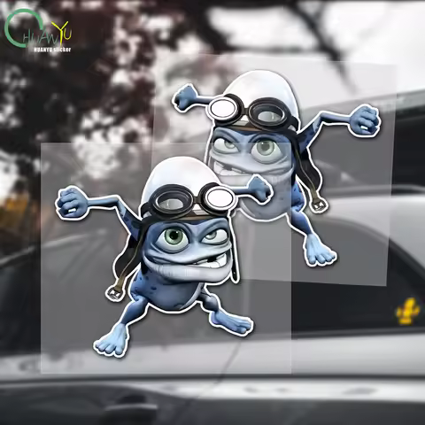 Car Stickers Motorcycle Decals Funny Crazy Frog Cartoon Decorative Accessories,to Cover Scratches Wa