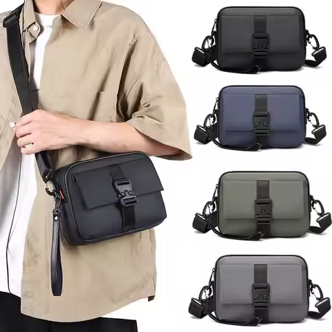 Fashion Casual Men Small Shoulder Bag High Quality Soft PU Men's Mini Handbag Day Clutch Bag Phone B