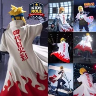 【Local&Fast】Japanese Anime Naruto Cosplay Costume Fourth Hokage Namikaze Minato Cloak White Cape Shu