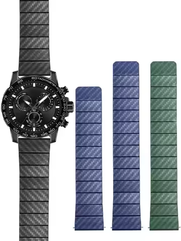 Magnetic Watch Strap For Tissot Speed Citizen Seiko Mido Iwc series watchband Carbon Fiber Patterned