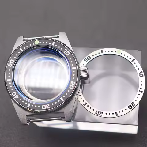 40mm Silver Watch Case Steel/alloy bezel For NH35 NH36 NH38/34 Movement AR Sapphire Glass 28.5mmDial