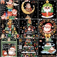 New Christmas Decoration Window Stickers Santa Gifts Merry Christmas Mirror Sticker Xmas Tree Window Glass Sticker New Year 2024 YK