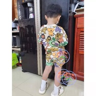 HM surplus sets Shorts animal pattern sweatshirts for children, surplus sweatshirts for boys and gir