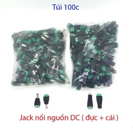 100 Pcs Male DC Power Jack and Female DC Jack (Screw Type) 100 Dc Bag