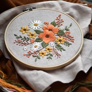 Embroidery Kit DIY Fabric Embroidery Kit Set Beginner Flowers and Grass Handmade Sewing Home Decorat