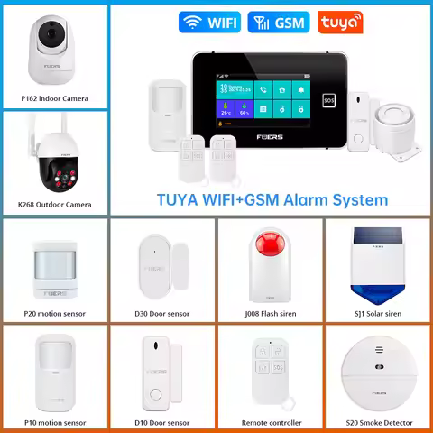FUERS 4.3 Inch TFT Screen WiFi GSM G60B DIY Tuya Smart Home Security Alarm System Temperature Humidi