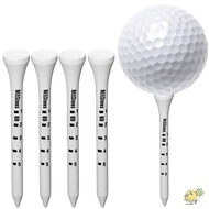 INNEXT 100pcs White Striped Golf Tee, Digital Scale 69/83mm Golf Wood Tees, Durable Wooden Golf Tee 
