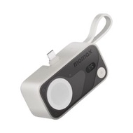 MOMAX - 1-Power X Pro Mini⁺ 5000mAh 內置USB-C 可摺疊充電插頭及 USB-C 線移動電源配備 Apple Watch 快速充電器 (白色) IP170W