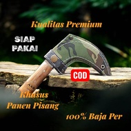 Pisau Pisang Baja Per Putih Super Tajam Model Kuku Macan