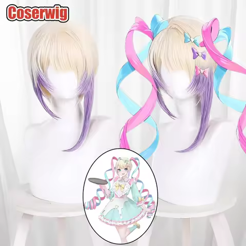 Coserwig Synthetic Hair KAngel Cosplay Wigs Needy Streamer Overload KAngel Straight Light Blonde Mix