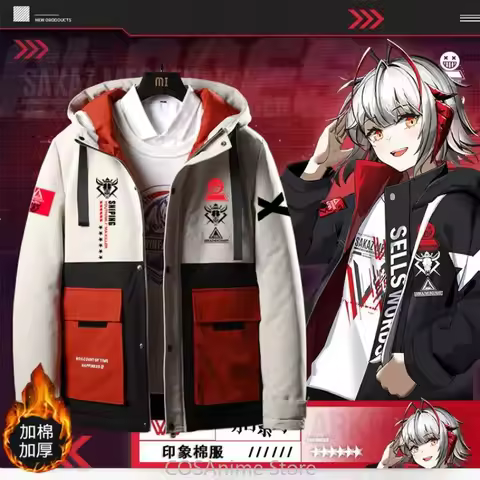 Arknights W Cosplay Winter Long Sleeve cotton-padded jacket Coat Hoodie Top Costume Game Jacket Cott