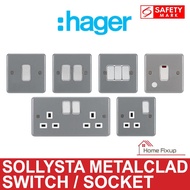 Hager Sollysta Metalclad Switch / Socket