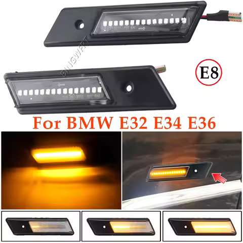 Dynamic Turn Signal LED Side Marker Mirror Light Flashing Indicator For BMW 3 5 7 Series E32 E34 E36