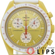 Swatch x Omega x Swatch 生物陶瓷月亮錶，Swatch 太陽探索系列OMEGA男士腕錶，黃色，成色極佳，附原廠錶盒和保固卡。採用生物陶瓷/尼龍材質。 [二手]