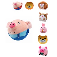 Active Moving Pet Plush Interactive Dog Toys, Moving Dog Ball Toy, Washable Cartoon Pig Plush Sound 