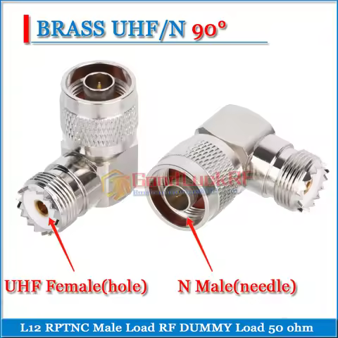 L16 N Male to PL259 PL-259 SO239 SO-239 M UHF Female Plug 90 Degree Right Angle Type L Brass RF Conn