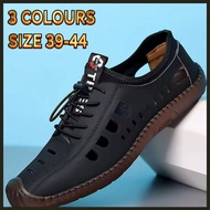 Summer Men Leather Shoes Casual Shoes Sneakers Breathalbe Slippers Shoes Oxford Shoes Out Room Shoes