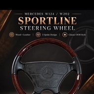 Mercedes-Benz W124 W202 R129 Sportline Wood Leather Steering Wheel