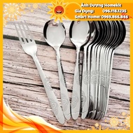 Stainless steel spoons and forks for eating fruit, eating rice, eating cakes... KhosinhuaSongLong