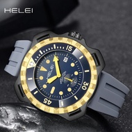 HELEI Men Watch Top Brand Luxury Calendar Waterproof Sport Male Clock Rubber Military Army Man Wristwatch