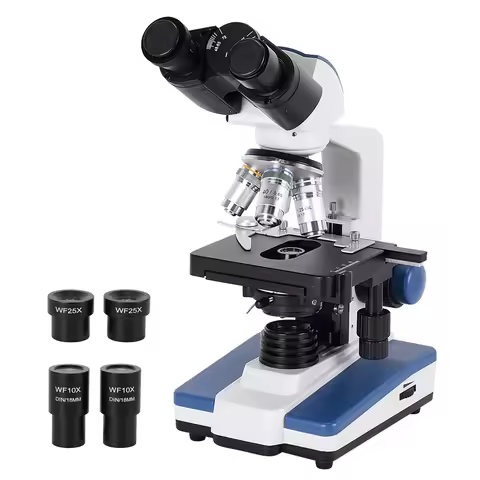 40X-2500X Professional Biological Compound Microscope Adjutable Light Mechanical XY 3D Stage for Edu