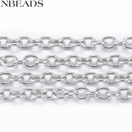 1roll Tarnish Resistant 304 Stainless Steel Cable Chains with Spool Soldered Oval Stainless Steel co