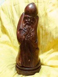 海黄海南黄花梨老料紫油梨(壽星公)大雕件擺件