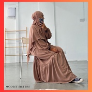Set Jubah dan Tudung Khimar Tieback