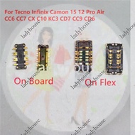 1-10Pcs Inner FPC Battery Flex Clip Connector For Tecno Infinix Camon 15 12 Pro Air CC6 CC7 CX C10 K