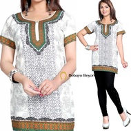 [Size 4XL(50) & 5XL(52)] Crepe Short Sleeve Kurti - Top only
