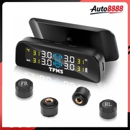 Tire Pressure Monitoring System with Solar Charging, Color LCD Display and 6 Alarm Modes, Real-Time,