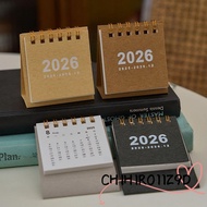 CHIHIRO11Z9D Mini Calendar, Coil Portable 2026 Desk Calendar, Simple Desktop Decoration Schedule Pla