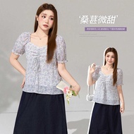 plus size blouse top for women XL-5XL big size chiffon shirt for lady floral shirts top 24PS863