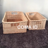 Jumbo Rattan Hampers Basket (set of 2) Rattan Gift Basket/ Rattan Souvenir Basket/ Rattan Make Up Ba