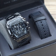 Jam tangan Pria Leopard 8018 tali rantai free rubber analoh tanggal aktif chronograp off original