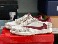 💥現貨💥 新春限定高顏值好搭 Travis Scott x Air Jordan 1 Low CNY Year of the Snake Burgundy Reverse Swoosh 蛇年限定酒紅倒