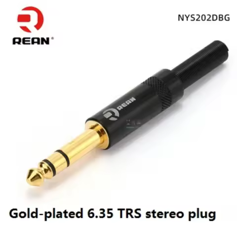 REAN 6.35 large two/three core mono/stereo 6.5 straight plug NYS201D-BG/NYS202D-BG Gold-plated guita